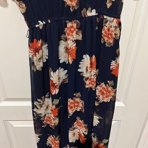 Band of Gypsies Black Floral Maxi Faux Wrap Dress - Picture 7 of 7